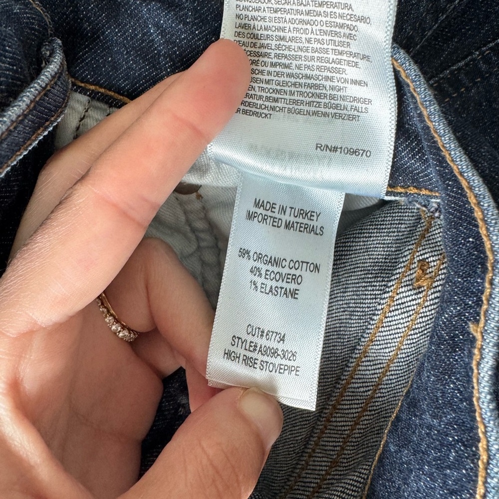AGOLDE 24 High Rise Stovepipe Dark Wash Jeans Song - Picture 9 of 10